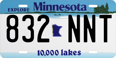 MN license plate 832NNT