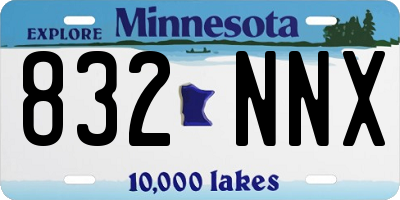 MN license plate 832NNX