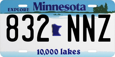 MN license plate 832NNZ