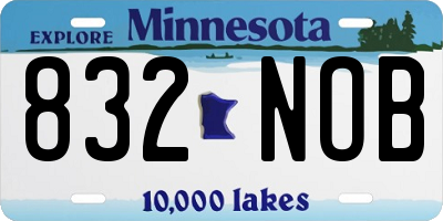 MN license plate 832NOB