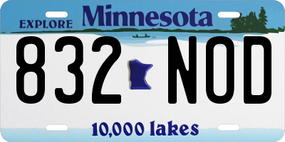 MN license plate 832NOD