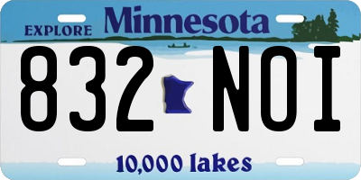 MN license plate 832NOI