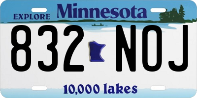 MN license plate 832NOJ