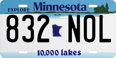 MN license plate 832NOL