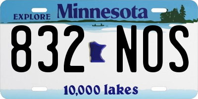 MN license plate 832NOS