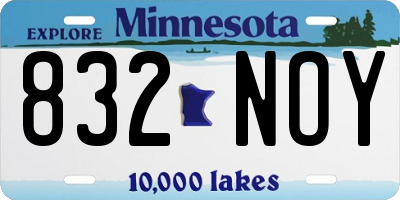 MN license plate 832NOY
