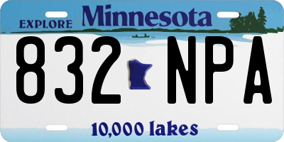 MN license plate 832NPA