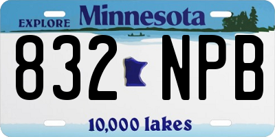 MN license plate 832NPB