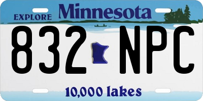MN license plate 832NPC