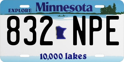 MN license plate 832NPE