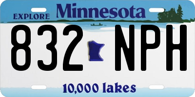 MN license plate 832NPH