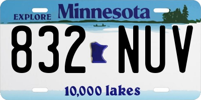 MN license plate 832NUV
