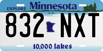 MN license plate 832NXT