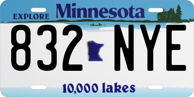 MN license plate 832NYE