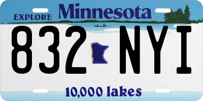 MN license plate 832NYI