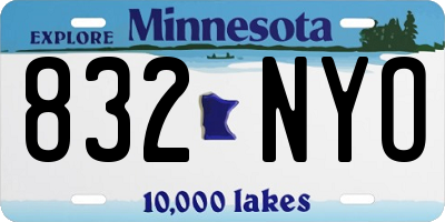 MN license plate 832NYO
