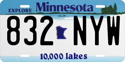 MN license plate 832NYW