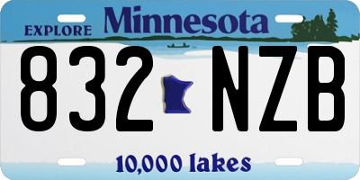 MN license plate 832NZB