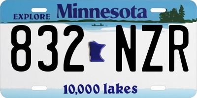 MN license plate 832NZR