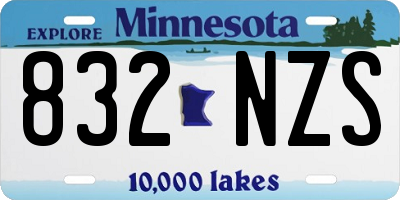 MN license plate 832NZS