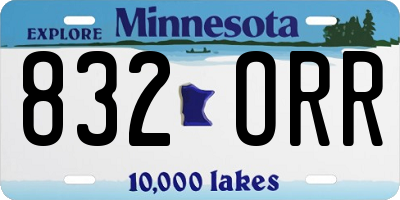MN license plate 832ORR
