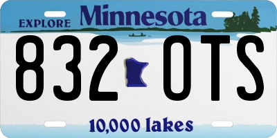 MN license plate 832OTS