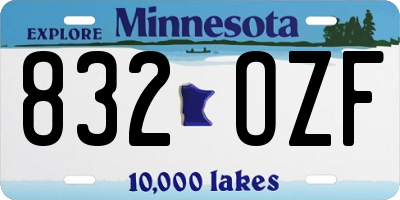 MN license plate 832OZF