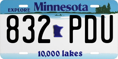 MN license plate 832PDU
