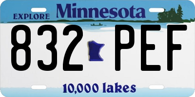 MN license plate 832PEF