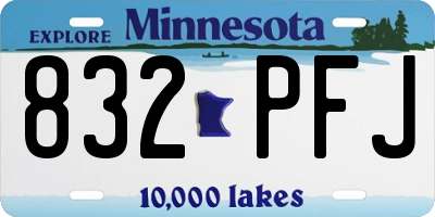 MN license plate 832PFJ