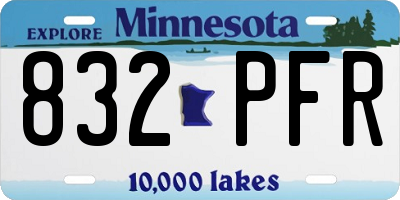 MN license plate 832PFR