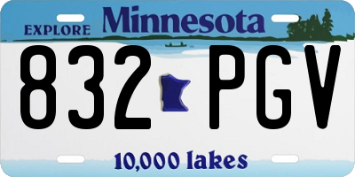 MN license plate 832PGV