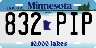MN license plate 832PIP