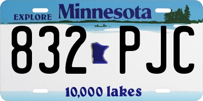 MN license plate 832PJC