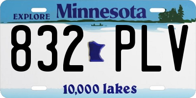 MN license plate 832PLV