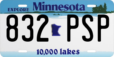 MN license plate 832PSP