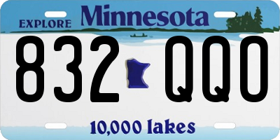 MN license plate 832QQO