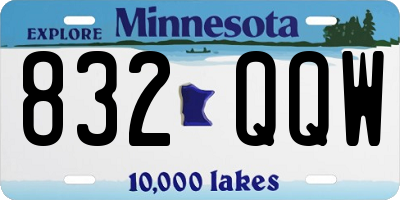 MN license plate 832QQW