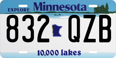 MN license plate 832QZB