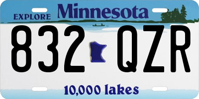 MN license plate 832QZR