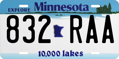 MN license plate 832RAA