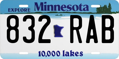 MN license plate 832RAB