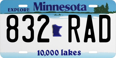 MN license plate 832RAD
