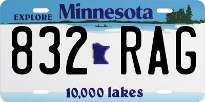 MN license plate 832RAG