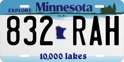 MN license plate 832RAH