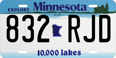 MN license plate 832RJD