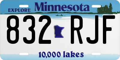 MN license plate 832RJF