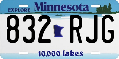 MN license plate 832RJG