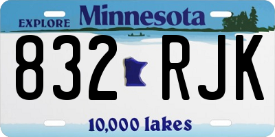 MN license plate 832RJK