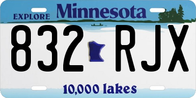 MN license plate 832RJX